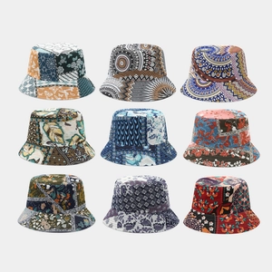 Bohemian Patchwork Floral Bucket Hat Sun Protection Breathable Outdoor Retro Summer Travel Sunshade Basin Hat For Women