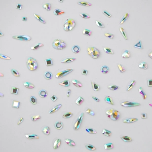 Mixed shape AB crystal flatback rhinestones for DIY nail art and craft decoration