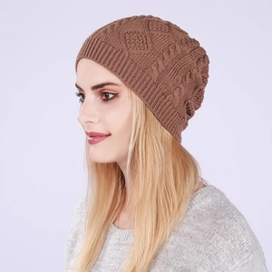 Unisex Winter Fleece Gefüttert Plissee Strickmütze Weich Acryl Skull Cap Lässig Einfarbig Outdoor Kälteschutz Mütze