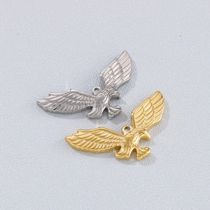 Stainless Steel Soaring Eagle Pendant Vintage Hip Hop Style DIY Necklace Accessory Jewelry Finding For Men Women