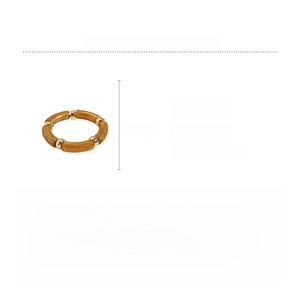 Detail view of gold beaded acrylic bracelet with size and weight specifications
