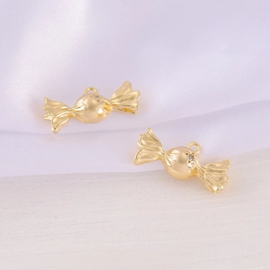 Candy Shape Metal Charm Gold Plated Copper For DIY Jewelry Making Necklace Bracelet Findings