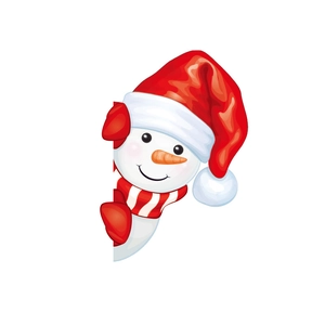 Peeking Santa Claus wall sticker with red hat and scarf for Christmas home decoration