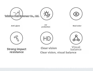 Polarized sunglasses features: UV protection, anti-glare, HD vision, and high impact resistance