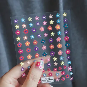 Stickers ongles 5D fleurs de frangipanier TS-557 avec motifs floraux gaufrés mats