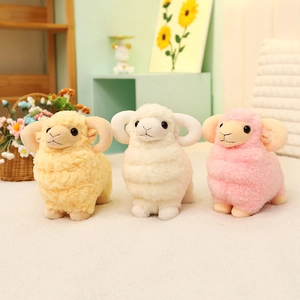 Cute Sheep Plush Toy Soft Lamb Stuffed Animal Fluffy Home Decor Accompanying Doll Gift For Children Baby Girl