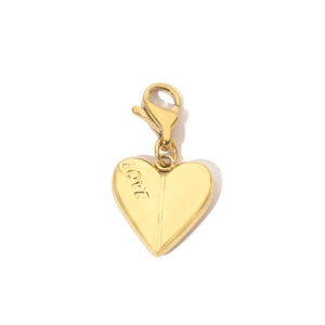 Ciondolo a cuore dorato con incisione LOVE e chiusura a moschettone per gioielli DIY