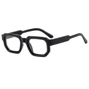 Modern black geometric hexagonal sunglasses for men and women with UV protection