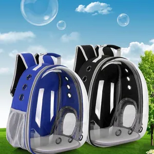 Space Capsule Pet Carrier Backpack Transparent Astronaut Cat Bag Breathable Oxford PC Outdoor Travel For Small Dogs