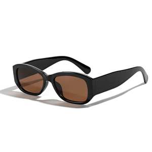 Retro oversized square sunglasses with black frames and brown lenses for a modern look