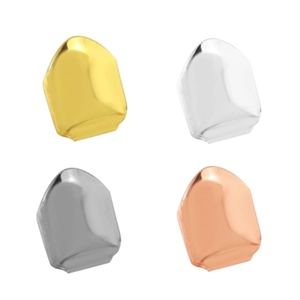Copper hip hop teeth grillz set in gold, silver, dark gray and rose gold finishes