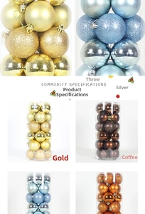 Dettagli di palline di Natale in vari colori con finiture lucide e glitterate brillanti