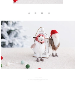 Detailed view of handmade wool felt Christmas snowman doll in a cozy festive holiday setting