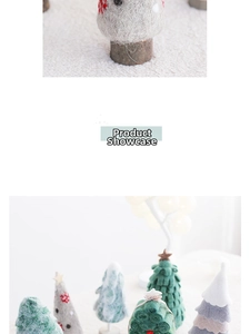 Decorazione per albero di Natale in feltro con base in legno, ideale per i dettagli della scrivania.