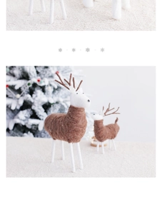 Detailansicht der handgefertigten Wollfilz-Rentiere mit festlichen Texturen für Weihnachten
