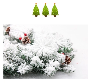 Détail d'une guirlande de Noël de 2,7m avec aiguilles enneigées, cônes et baies rouges