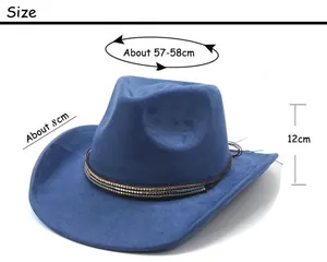 Tabella taglie per cappello da cowboy blu con circonferenza testa 57-58cm