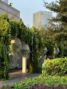 Artificial silk moss arch decoration for garden landscape and event venue styling