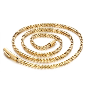 Collier Chaîne Franco En Acier Inoxydable Hip Hop Minimaliste Bijoux De Mode Pour Hommes Femmes