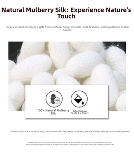 Detail showing 100% natural mulberry silk cocoons with high color fastness and breathability