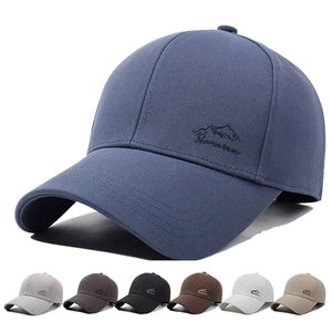Classic Cotton Baseball Cap With Mountain Embroidery Adjustable Buckle Curved Brim Outdoor Sun Protection Casual Hat