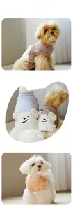 Detailed view of soft chenille pet sweaters featuring 3D cartoon bear embroidery