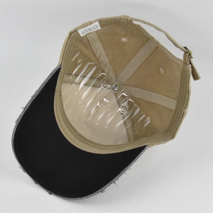 Detail view of cotton inner lining and washing instructions for this vintage baseball cap