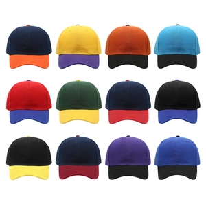 Color Blocking Baseball Cap Polyester Twill Multi Panel Adjustable Curved Brim Sun Protection Casual Outdoor Sporty Hat