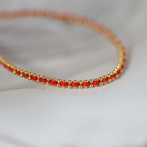 Handmade Red String Bracelet With Titanium Steel Gold Beads Electroplated 18K Gold Vintage Chinese Style Bracelet For Women New Year Gift