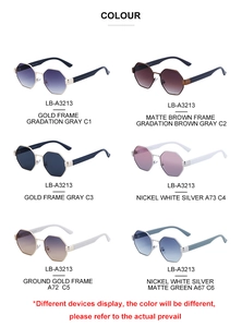 Multiple color options for polygonal metal frame sunglasses in high-quality finish