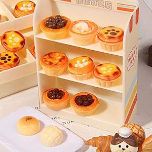 Nourriture De Simulation Miniature En Résine Pain Tartes Aux Œufs Brioches À L'ananas Pinces À Cheveux DIY Accessoires Maison