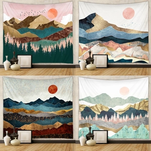 Modern Abstract Mountain Tapestry Wall Hanging Polyester Landscape Background Cloth For Living Room Bedroom Home Decor Gift
