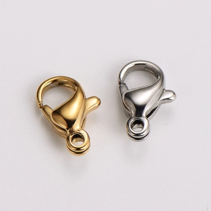 Polished 18k gold and silver stainless steel lobster clasps for DIY jewelry making