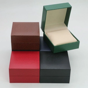 Watch Case Faux Leather Lychee Pattern Velvet Square Flip Organizer With Soft Pillow Jewelry Bracelet Storage Gift Display