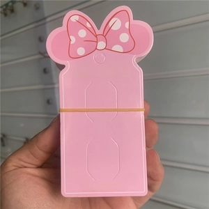 Pink hair accessory display cards with bow ears design for retail store packaging