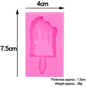 Moule en silicone rose en forme de popsicle pour glace et chocolat DIY avec dimensions