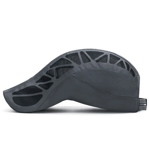Men's dark gray breathable mesh sport cap with quick-dry fabric and adjustable strap