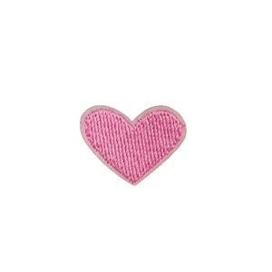 Pink heart embroidered patch with dense stitching for DIY clothing and bag decoration