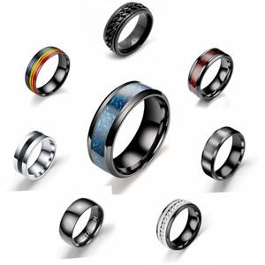 Men's Stainless Steel Titanium Ring Fashion Celtic Dragon Pattern Spinner Chain Rings Punk Wedding Band Jewelry For Men Unisex