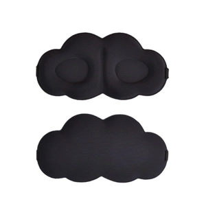 3D contoured cloud sleep mask in black, featuring breathable memory foam and ergonomic design