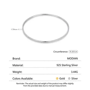 Minimalist S925 sterling silver bangle 1.5mm thin band in gold and silver finish