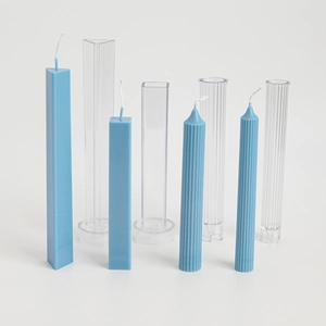 DIY Candle Mold Geometric Triangle Square Ribbed Column Plastic Acrylic Craft Tool For Scented Wax Home Decor