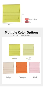 Microfiber envelope jewelry pouch dimensions 9x9cm showing various color options