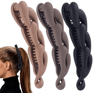 Matte Banana Haarklammer Twist Kette Hoher Pferdeschwanz Halter Mattierter Kunststoff Elegantes Haar Accessoire