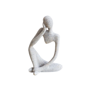 Sculpture abstraite de penseur moderne avec texture grès pour décoration de bureau