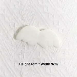 Accessoire en peluche aile d'ange blanche pour DIY, hauteur 4cm et largeur 9cm