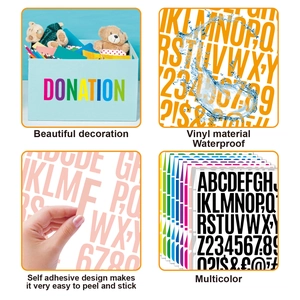 Waterproof multicolor vinyl letter and number stickers for notebooks and planners