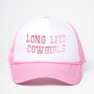 Long Live Cowgirls Embroidery Trucker Hat Breathable Mesh Polyester Sun Protection Adjustable Retro Western Cap Women