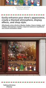Détails d'autocollants de Noël pour fenêtres avec Père Noël, bonhomme de neige et motifs