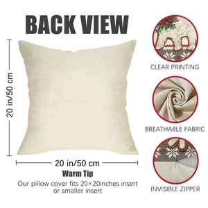 Detail of 20x20 inch linen pillowcase featuring HD printing and invisible zipper design